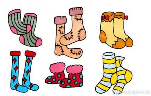 女生衣帽配飾簡筆畫圖片彩色手套圍巾內(nèi)衣鞋子帽子2