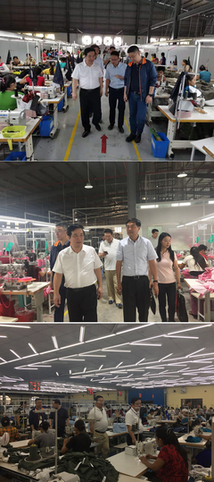 江蘇海企國(guó)際股份王遠(yuǎn)見(jiàn)總裁一行赴緬甸工廠考察，深化皮革制品全球銷售布局